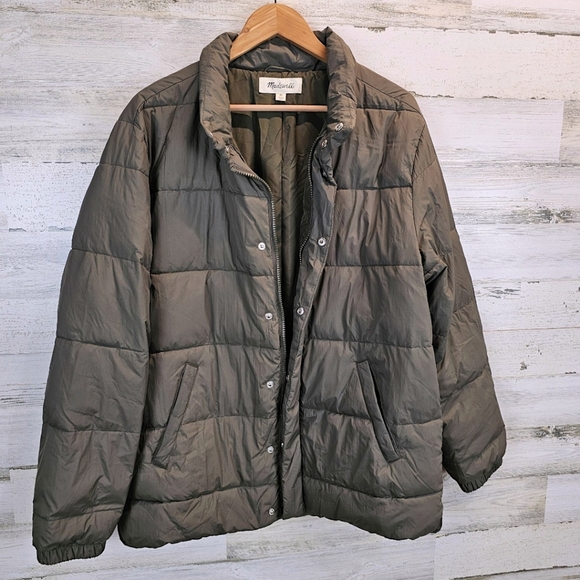 Madewell Mens Quilted Puffer Jacket In Cargo Green Medium Primaloft Gorpcore - Picture 8 of 15